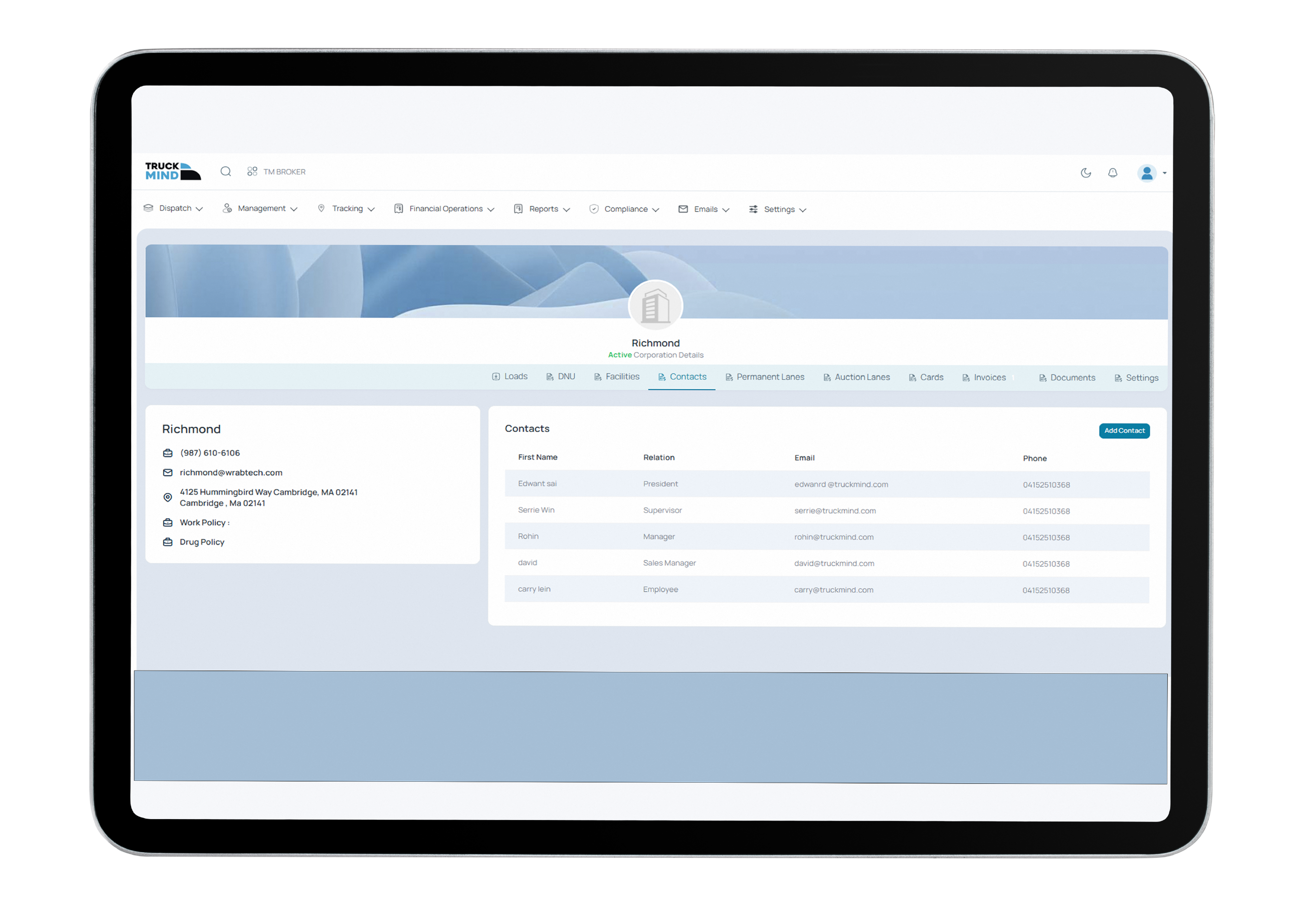 TruckMind Dashboard